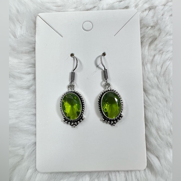 Rainbow Solar Quartz Peridot 925 Gemstone Necklace Bracelet & Earrings Set - Picture 8 of 9